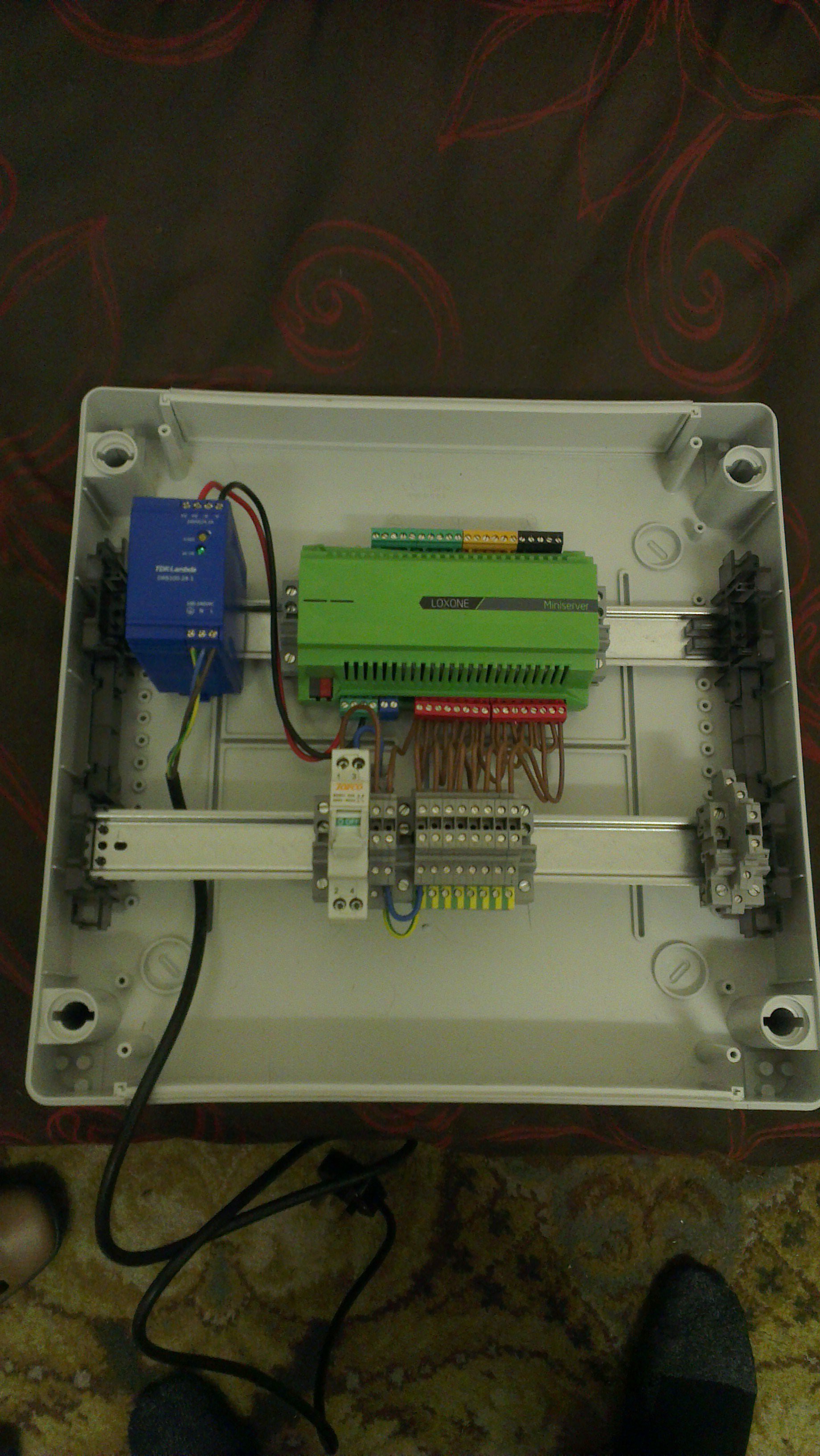 Miniserver in ABB enclosure prepared for installation